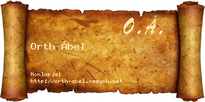 Orth Ábel névjegykártya